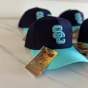 Navy and Aqua Baseball Cap